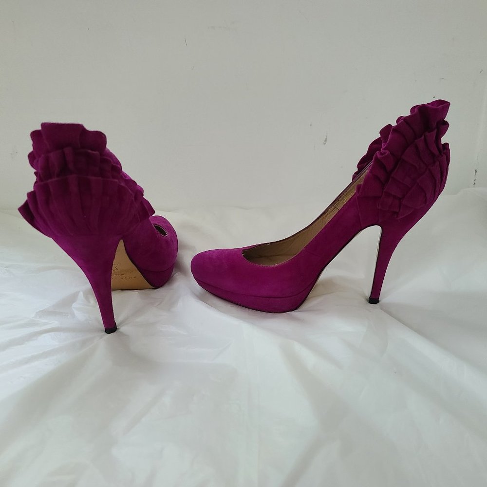 Pura Lopez Magenta Suede  High Stiletto Heels